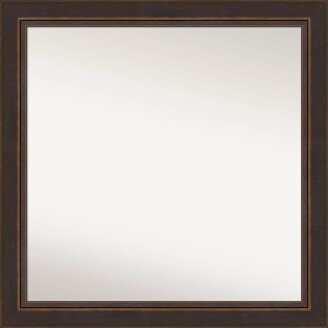 31 x 31 Non-Beveled Lara Wood Bathroom Wall Mirror Bronze