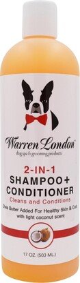 Warren London 2in1 Dog Shampoo and Conditioner with Shea Butter, Coconut, and Vitamin E | Made In Usa | 17oz