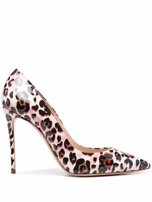 Leopard-Print Stiletto Pumps-AA