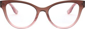 Cat-Eye Frame Glasses-BL