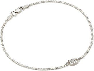 Delaney Sterling Silver Curb Chain Bracelet in White Sapphire