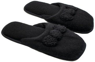 Ladies Slippers With Knitted Flowers