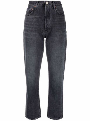 Tapered-Leg Cropped Jeans-AA