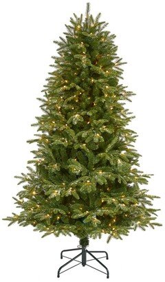 Snowed Grand Teton Artificial Christmas Tree with 300 Clear Lights and 730 Bendable Branches