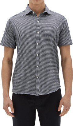 Newkirk Stripe Short Sleeve Cotton Button-Up Shirt