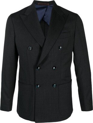 Tailored Double-Breasted Blazer-AA