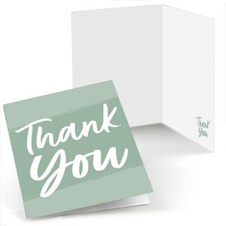 Big Dot of Happiness Sage Green Elegantly Simple - Guest Party Favors Thank You Cards (8 count)