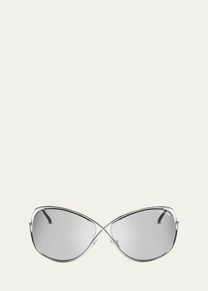 Nicoletta Twisted Titanium Butterfly Sunglasses