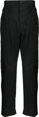 Elasticated-Waist Straight-Leg Trousers-AE