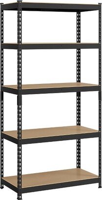 5-Tier Utility Storage Shelves Garage Metal Shelving Unit, Black