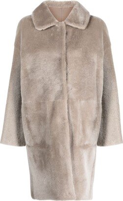 Single-Breasted Shearling Coat-AB