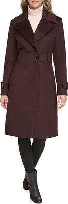 Solid Wool Blend Trench Coat