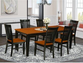 Kitchen Table Set - a Dining Table and Wood Seat Kitchen Chairs