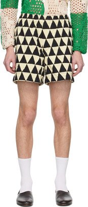 Black & Off-White Thousand Pyramid Shorts