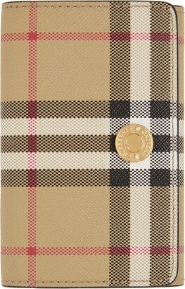 Beige Small Vintage Check Wallet