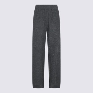 Dark Green Wool And Cotton Blend Pants