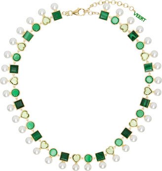 VEERT Gold & Green 'The Shape' Pearl Necklace