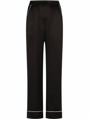 High-Waisted Pyjama-Style Trousers