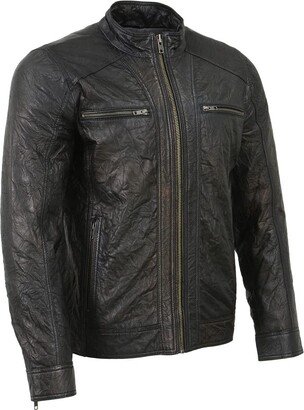 Milwaukee Leather SFM1861 Men's Two-Tone Leather Jacket with Front Zipper Closure - 2X-Large