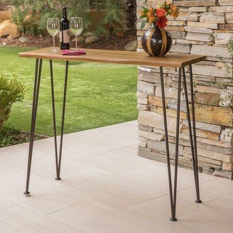 Denali Outdoor Industrial Rectangle Bar Table by 47.25