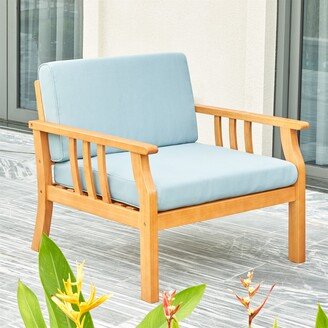 Nautical Curve Eucalyptus Wooden Outdoor Sofa Chair