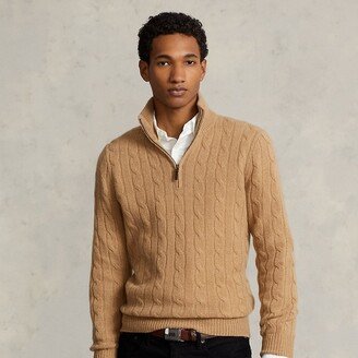 Cable-Knit Cashmere Quarter-Zip Sweater