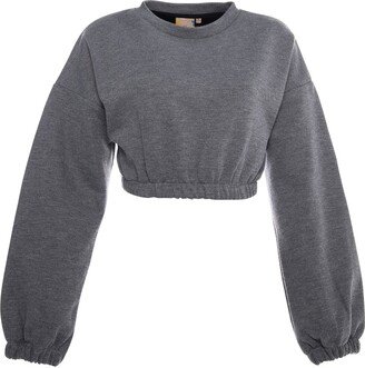 Bee & Alpaca Fresh Crop Top Sweatshirt - Grey