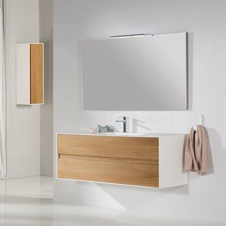 Elisa 32 Inch White and Oak bathroom Vanity