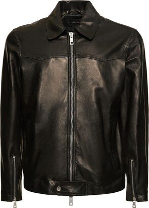 Stretch cotton & leather jacket