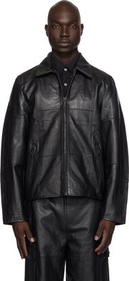 Black Bruno Patch Leather Jacket