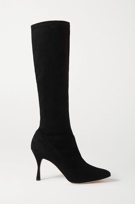 Pamfilo 90 Stretch-suede Knee Boots - Black