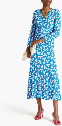 Timmy ruched floral-print jersey midi dress