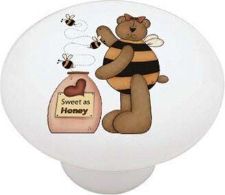 Bumble Bee Honey Bear Decorative Round Drawer Knob