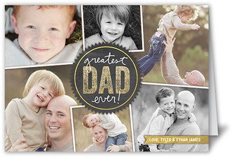 Father's Day Cards: Greatest Dad Ever Father's Day Card, Grey, Matte, Folded Smooth Cardstock, Square