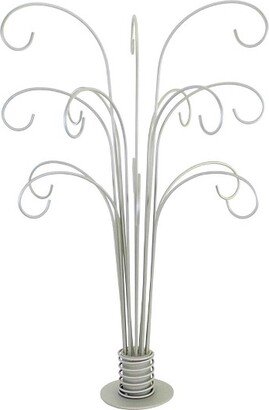 Bard's Brand Christmas Fountain Tree Ornament Stand - One Ornament Stand Tree 20.5 Inches - Heavy Base 15 Hooks - Bb490s - Metal - Silver