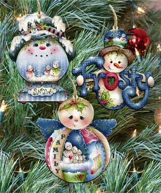 Home for The Holidays Wood Ornament - Set of 3