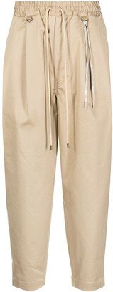 Drawstring Tapered-Leg Trousers-AI