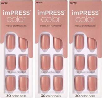 Kiss imPRESS Press-On Manicure Color Fake Nails - Sandbox - 3pk/90ct