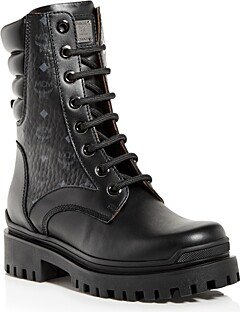 Women's Visetos Monogram Combat Booties