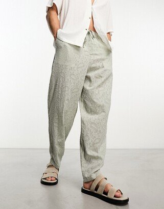 oversized tapered pants in green