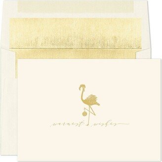 Masterpiece Studios Warmest Wishes 16-Count Christmas Cards, Golden Flamingo, 7.87