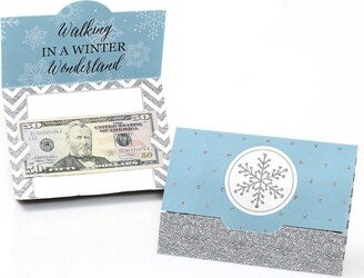 Big Dot of Happiness Winter Wonderland - Snowflake Holiday Party and Winter Wedding Money and Gift Card Holders - Set of 8