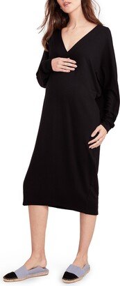 The Visitor Hospital Long Sleeve Maternity Midi Dress