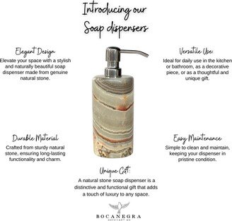 Soap Dispenser Onyx Stone | Pump Bathroom Essentials