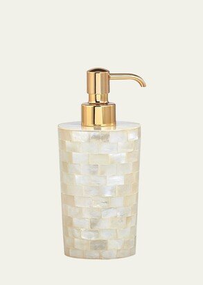 White Agate Pump Dispenser - with Brushed Brass Pump-AA