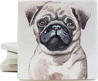 I Love My Pug Marble Coaster For Drinks 4-Pack