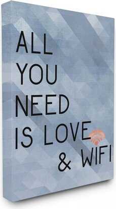 All You Need is Love and WiFi Blue Typography Cavnas Wall Art, 16 x 20