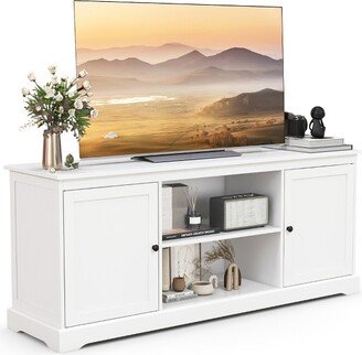 TV Stand Media Console Table w/2 Cabinets & Adjustable Shelves for TVs up to 65''