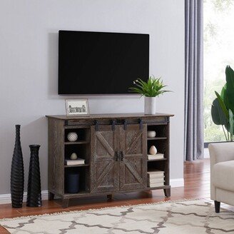 Halgo Barn Door TV Stand for TVs up to 50 Dark Brown - Aiden Lane