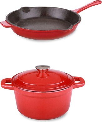 Neo 3-Piece Cast Iron Dutch Oven & Fry Pan Set-AA